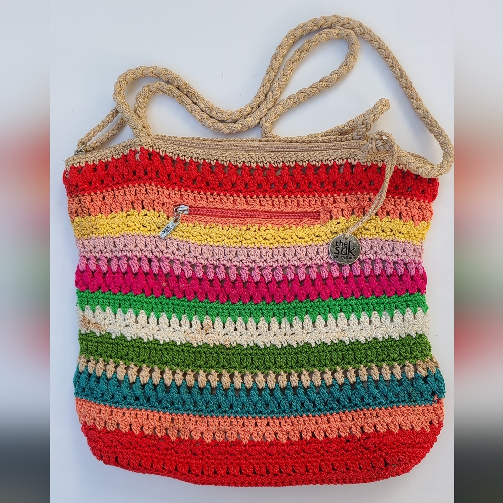 The Sak Hand Crocheted Rainbow Bag